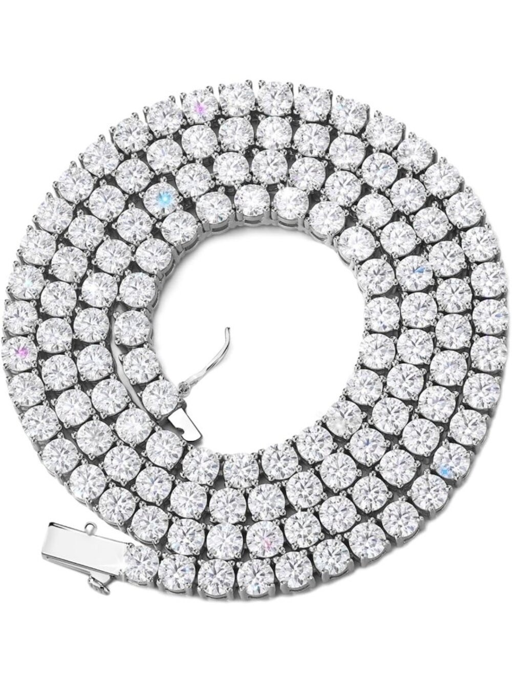 Elegant Tennis Necklace for Women, 3/4/5mm Cubic Zirconia Chain 16"-22